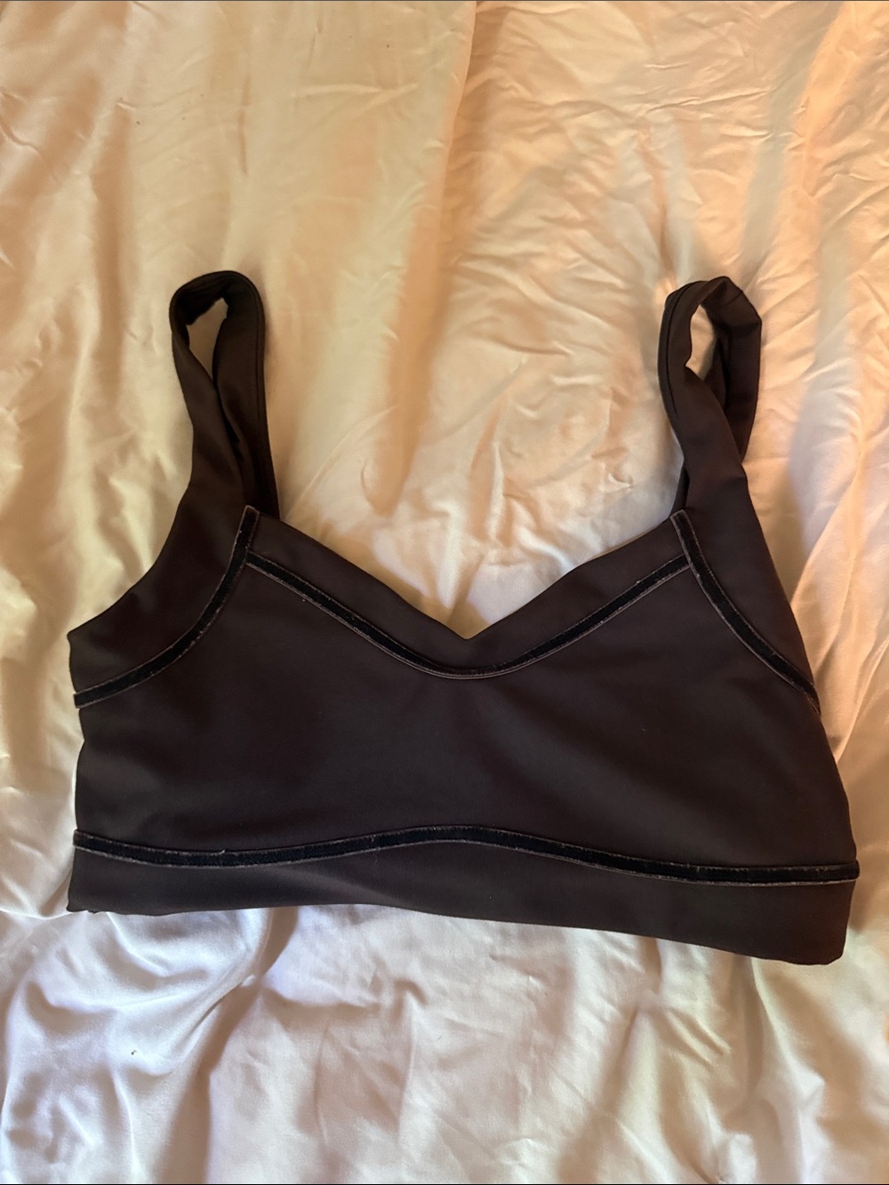 Abercrombie & Fitch Black V-Neck Seam Sports Bra